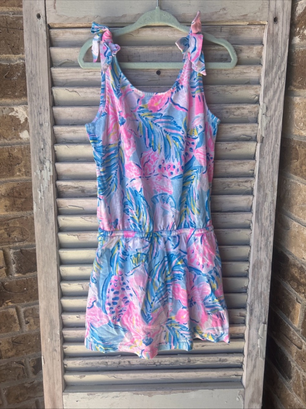 Lilly Pulitzer Dress Girls  Colorful Floral Sleeveless Lined Beach Sz Small 4-5
